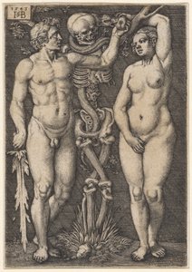 Aadam ja Eeva, 1543 tekijältä Hans Sebald Beham