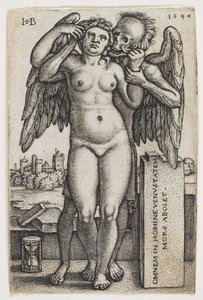 Kuolema valtaa naisen, 1547 tekijältä Hans Sebald Beham