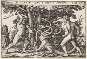 Hercules tappaa hydran tekijältä Hans Sebald Beham