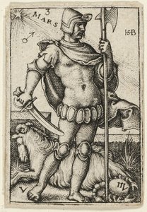 Mars, levy kolme kirjasta The Seven Planets with the Zodiacs (Seitsemän planeettaa ja eläinradat) tekijältä Hans Sebald Beham