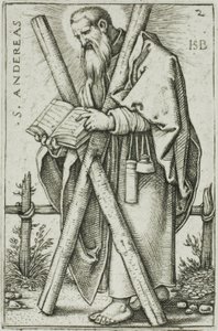 St. Andrew, levy 2 kirjasta Kahdestatoista apostolia tekijältä Hans Sebald Beham