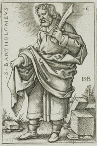 Pyhä Bartolomeus, levy 6 teoksesta 12 apostolia tekijältä Hans Sebald Beham
