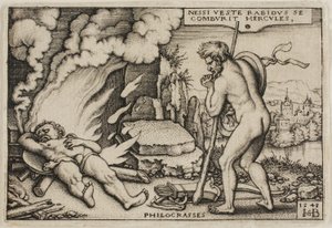The Death of Hercules, teoksesta The Labors of Hercules tekijältä Hans Sebald Beham