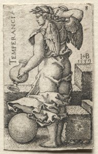 Jumalan tuntemus ja seitsemän kardinaalihyvettä: Raittius - Temperancia. tekijältä Hans Sebald Beham