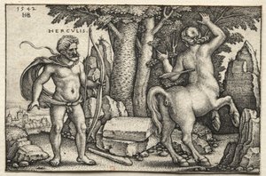 Hercules ampuu Nessusta tekijältä Hans Sebald Beham