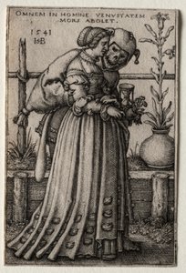 The Lady of Death naamioitunut hulluksi, 1541. tekijältä Hans Sebald Beham