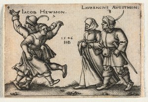 Talonpoikahäät tai kaksitoista kuukautta: 7 Jacob Hewmon 8-Laurencius Augstmon tekijältä Hans Sebald Beham