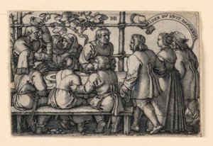 Talonpoikien juhla (Alder du must danczen) tekijältä Hans Sebald Beham