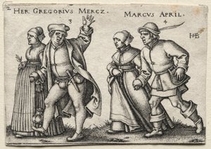 Kylän häät: Gregorius Mercz / Marcus April tekijältä Hans Sebald Beham