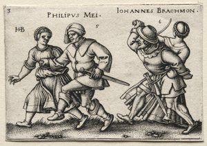 Kylän häät: Philipus Mei Johannes Brachmon, 1546. tekijältä Hans Sebald Beham