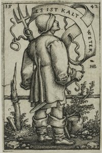 Sää-talonpoika "On kylmä sää" tekijältä Hans Sebald Beham
