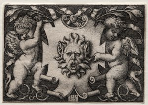 Vinjetti Mascaronilla, 1544. tekijältä Hans Sebald Beham