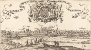 Näkymä Nürnbergiin idästä [keskiosa], 1552. tekijältä Hans Sebald Lautensack