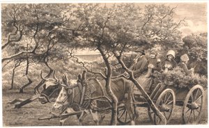 Nastallinen ajoneuvo. Metsän läpi. Hammerum Herred tekijältä Hans Smidth
