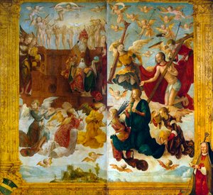 Kristus ja Maria Isän Jumalan edessä”, 1500-luvun alku. tekijältä Hans Suess Kulmbach von