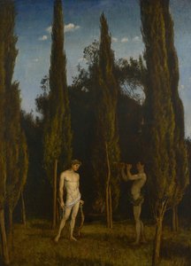 Apollo ja Marsyas, tekijältä Hans Thoma