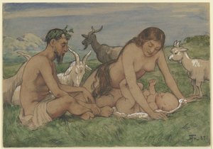 Faunien perhe tekijältä Hans Thoma