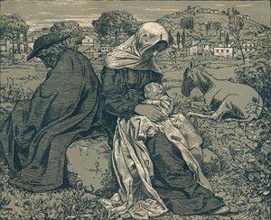 Lepo Egyptiin lennon aikana, c1897 tekijältä Hans Thoma