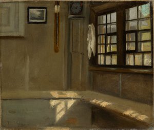 Huoneen nurkka maalaistalossa tekijältä Hans Thoma