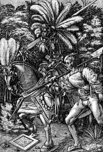 "Knight and Squire", 1500-luvun alku, 1929 tekijältä Hans Wechtlin the Elder