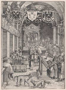 Maximilian I kuulomessu, n. 1515. tekijältä Hans Weiditz