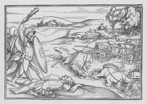 David Smiteth Hadadezer ja syyrialaiset, 2 Samuel VIII, 3 tekijältä Hans after Holbein the Younger