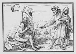 Elifas nuhtelee Jobia siitä, että hän oikeutti itsensä, Job XV, 1, 2 tekijältä Hans after Holbein the Younger