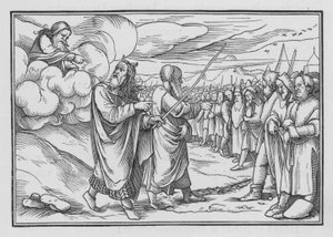 Jumala käskee Mooseksen laskea ihmiset, numerot I, 19 tekijältä Hans after Holbein the Younger