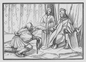 Hiram Sendeth onnittelee Salomonia, 1 Kings V, 1 tekijältä Hans after Holbein the Younger