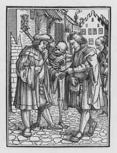 Holbeinin Kuolematanssi: Asianomistaja tekijältä Hans after Holbein the Younger
