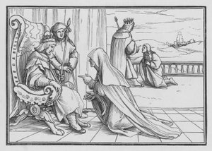 Joabs Artifice tuoda kotiin Absalom, 2 Samuel XIV, 4 tekijältä Hans after Holbein the Younger