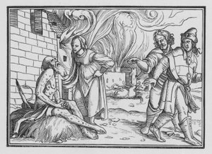 Job nuhtelee vaimoaan, Job II, 9 tekijältä Hans after Holbein the Younger