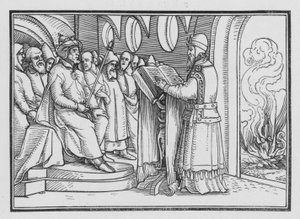 Josia tuhoaa epäjumalanpalveluksen, 2 Kings XXIII, 2 tekijältä Hans after Holbein the Younger