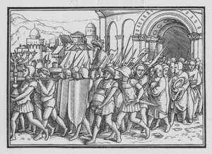 Shishak Spoileth Jerusalem, 2 Chronicles XII, 9 tekijältä Hans after Holbein the Younger