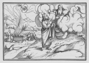 Polttouhrit, Mooseksen kirja 1, 2 tekijältä Hans after Holbein the Younger