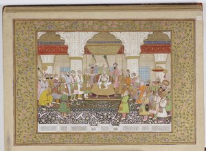 Mughal-dynastian sukututkimusalbumi, 1855 (läpinäkymätön wc ja kulta paperilla) tekijältä Haqim Ahasan Ullah Khan
