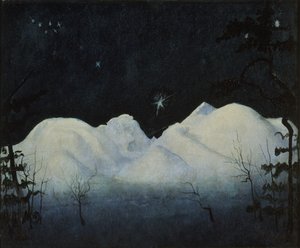 Talviyöt vuoristossa (öljy kankaalle) tekijältä Harald Oscar Sohlberg