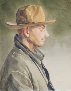 Omakuva, 1920 (wc paperilla)