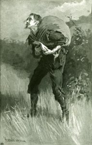 Christian kävelee pellolla tekijältä Harold Copping