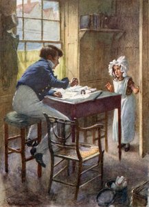 Dick Swiveller es troba amb la marquesa (litografia de color) finlandesa tekijältä Harold Copping