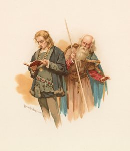 Hamlet lukee, Polonius takana tekijältä Harold Copping