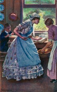 Louisa M Alcottin kuvitus hyville vaimoille tekijältä Harold Copping