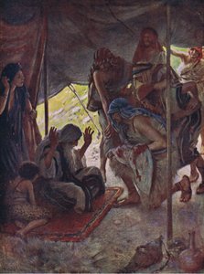 Jacobille tuotu Josephin takki, kuvitus kuvista, jotka opettavat kruunusarjan, 1920 tekijältä Harold Copping