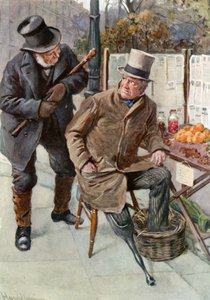 Mr. Boffin ja Silas Wegg (väri litho) tekijältä Harold Copping