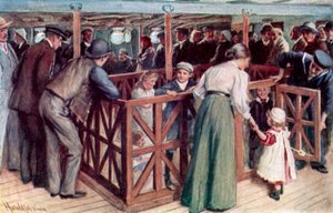 Lasten hiekkalaatikko kansien välissä Britannian SS-keisarinnalla tekijältä Harold Copping