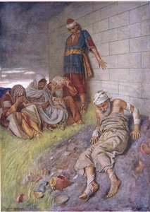 Jobin kärsivällisyys, kuvitus kuvista, jotka opettavat kruunusarjan, 1920 tekijältä Harold Copping