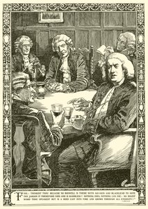 Tohtori Johnson keskustelussa (litho) tekijältä Harold Edward Hughes Nelson