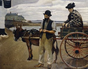 Mies naisen kanssa kärryssä tekijältä Harold Harvey