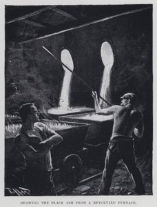 Mustan tuhkan piirtäminen pyörivästä uunista (mv/w kuva) tekijältä Harold Hume Piffard