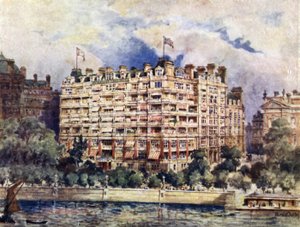 Savoy-hotellin joenranta vuonna 1889